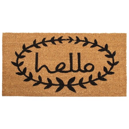 Calloway Mills 30 x 48 in. Calico Hello Rectangular Doormat Natural & Black CA57129